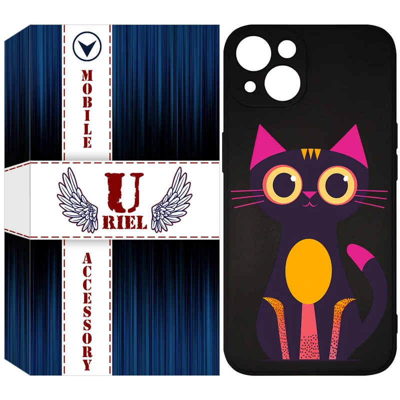 کاور یوریل مدل KSH کد 46 طرح گربه مناسب برای گوشی موبایل اپل iPhone 13