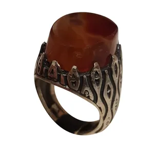 انگشتر نقره مردانه مدل جزع حکیمی یمن کد JHY111220