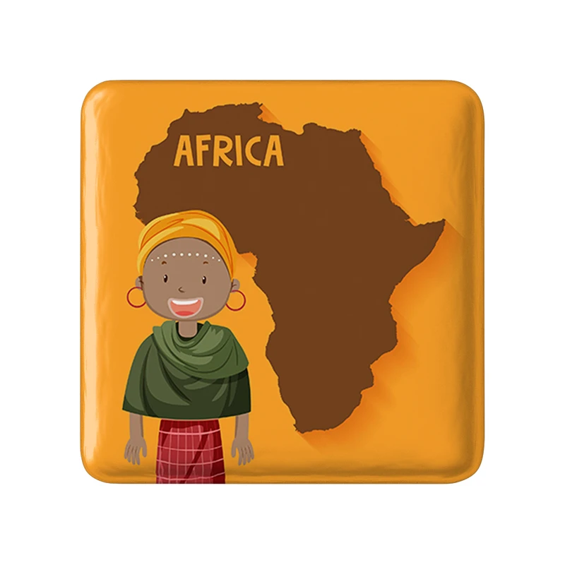 مگنت خندالو طرح آفریقا Africa مدل مربعی کد 29823