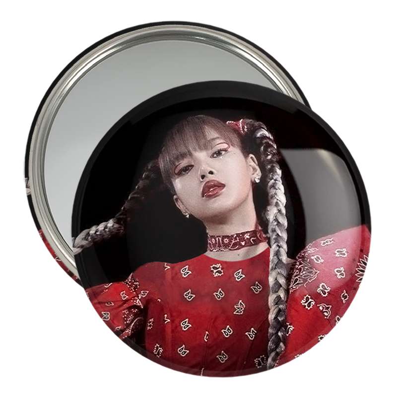 آینه جیبی خندالو مدل لیسا بلک پینک Black Pink  کد 14315