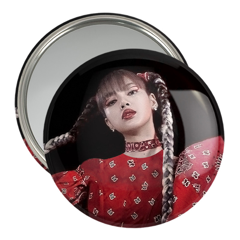 آینه جیبی خندالو مدل لیسا بلک پینک Black Pink  کد 14315