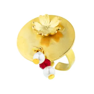 انگشتر زنانه گالری عزیزی طرح گل مدل 15324