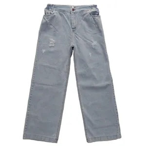 شلوار جین زنانه مدل نیم بگ کمر کشی کد 204