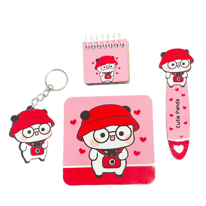 بسته لوازم تحریر مدل پاندای عکاس مجموعه 4 عددی