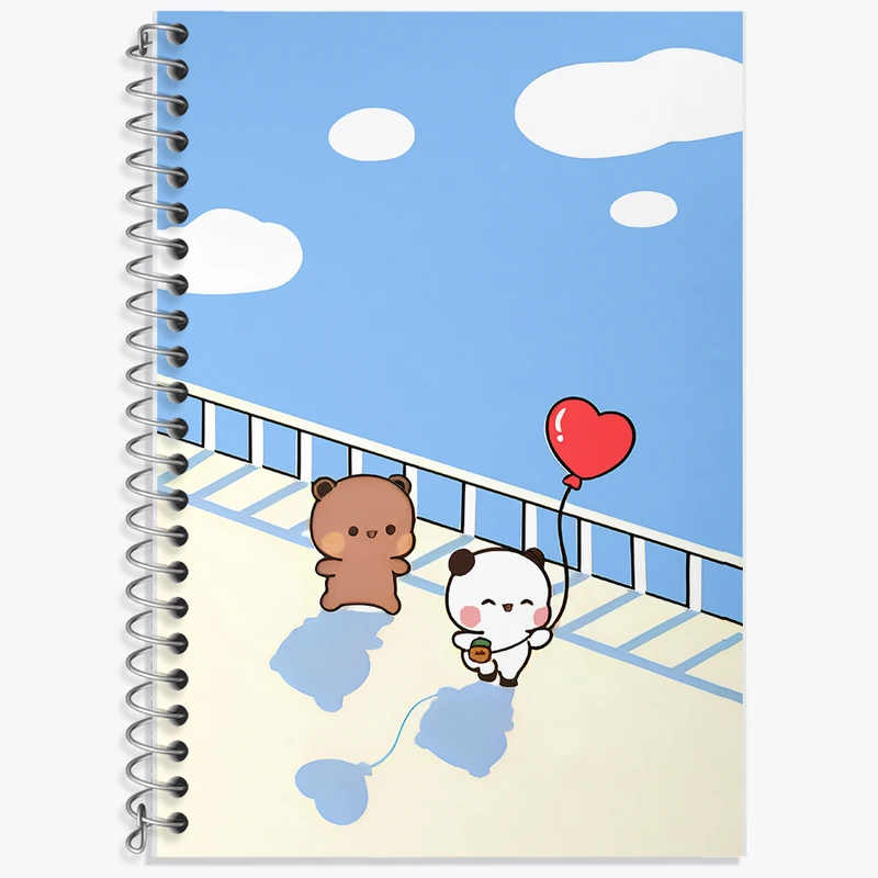 دفتر زبان 50 برگ خندالو مدل سه خط طرح خرس و پاندای کیوت کد F6862