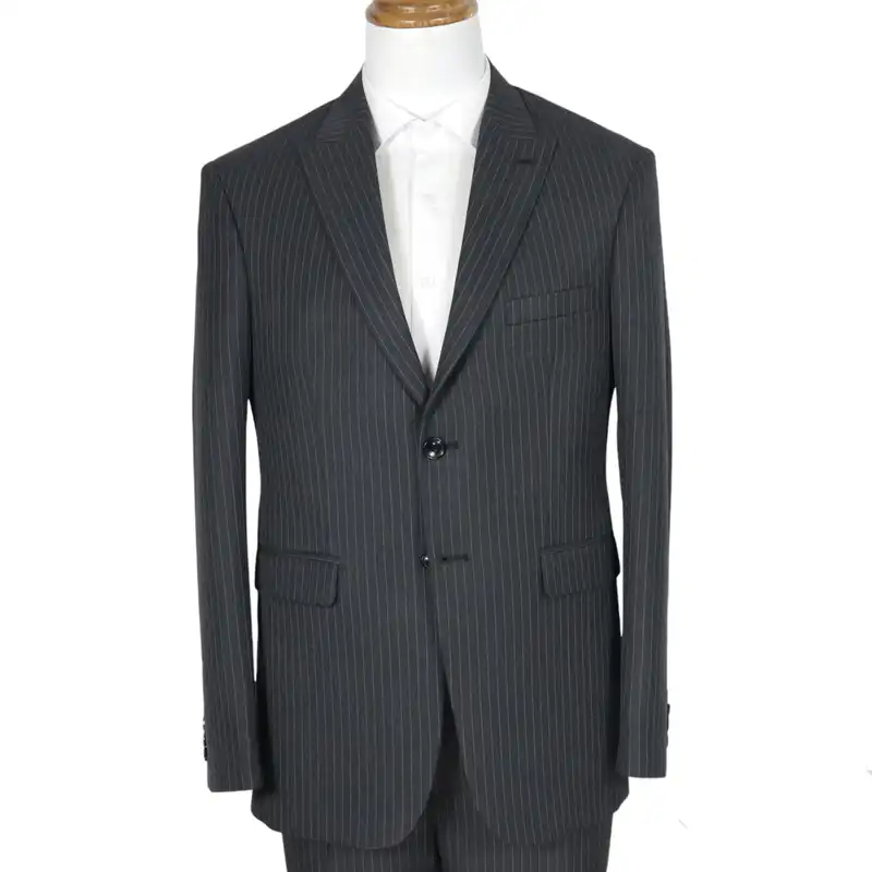 کت و شلوار مردانه مدل رگولار فیت  یقه بلیزر کد 210183 رنگ ذغالی