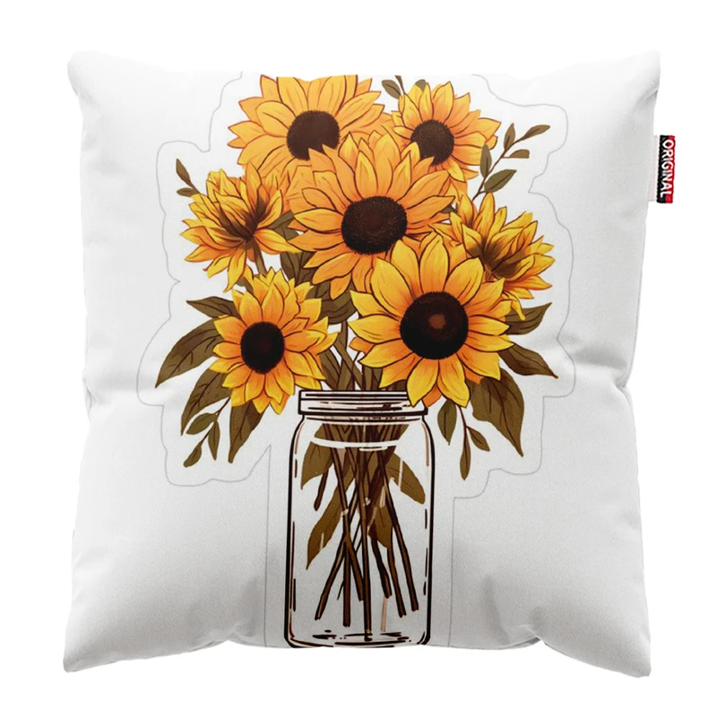 کوسن پاد آفرین مدل گلهای آفتابگردان زیبا کد 290 سایز 30*30 سانتی متر