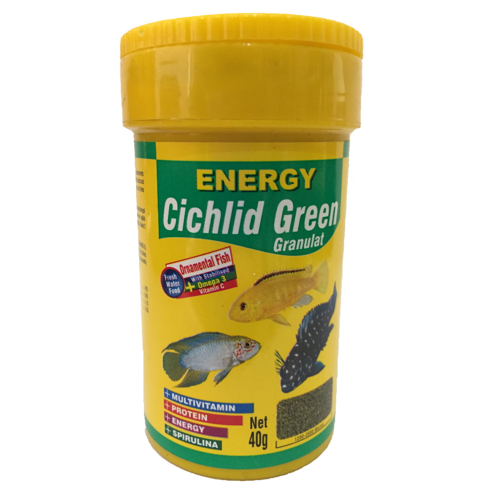 غذا ماهی انرژی مدل Cichilid green granulat وزن 40 گرم