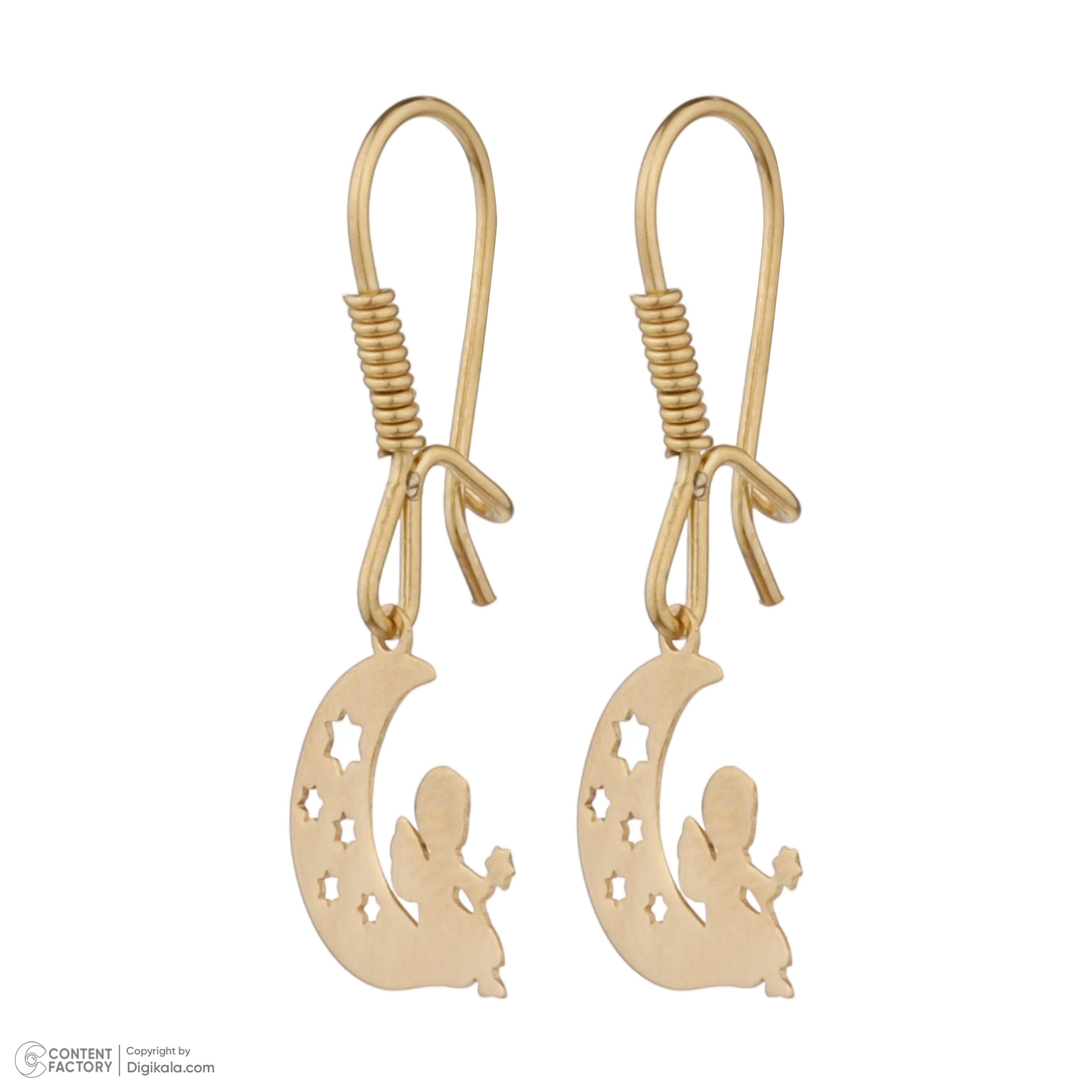 گوشواره طلا 18 عیار دخترانه طلای مستجابی مدل 15101