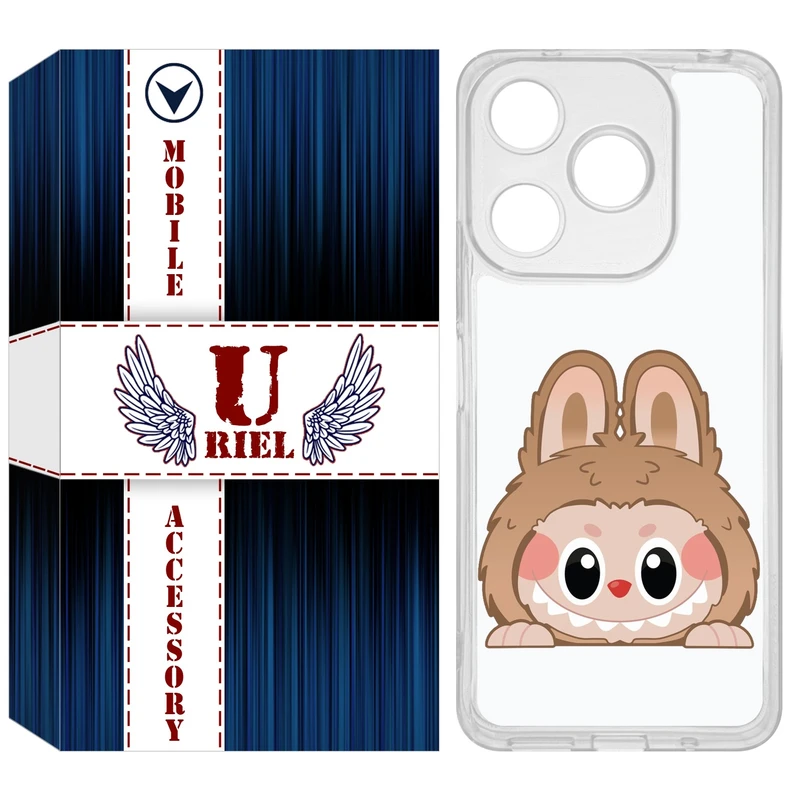 کاور یوریل مدل Clear کد 143 طرح لبوبو Labubu مناسب برای گوشی موبایل شیائومی Redmi 13 / 13x / Poco M6 4G