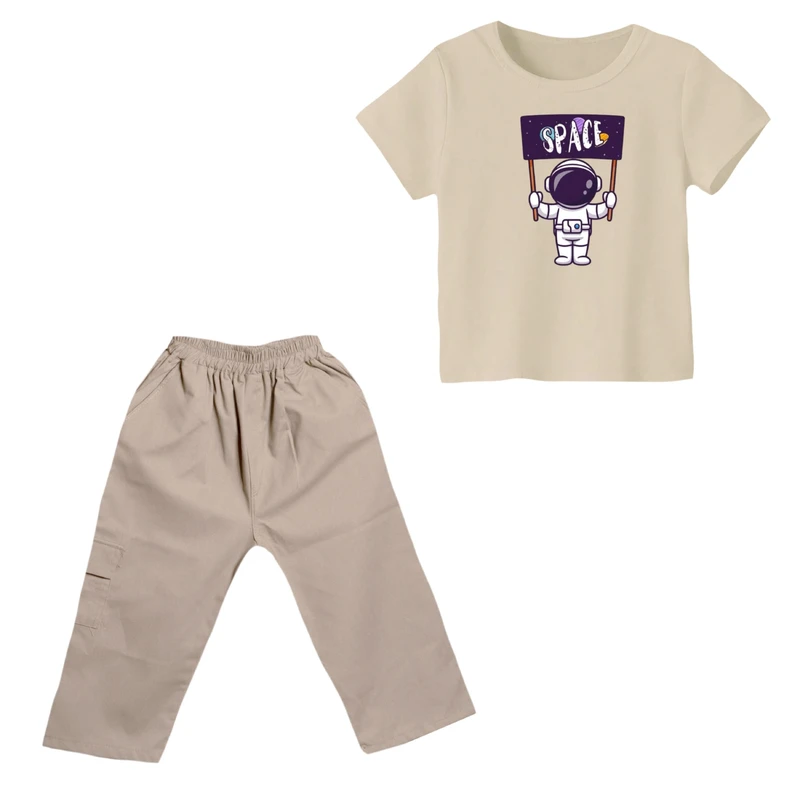 ست تی شرت و شلوارک پسرانه مدل فضانورد کد ۵