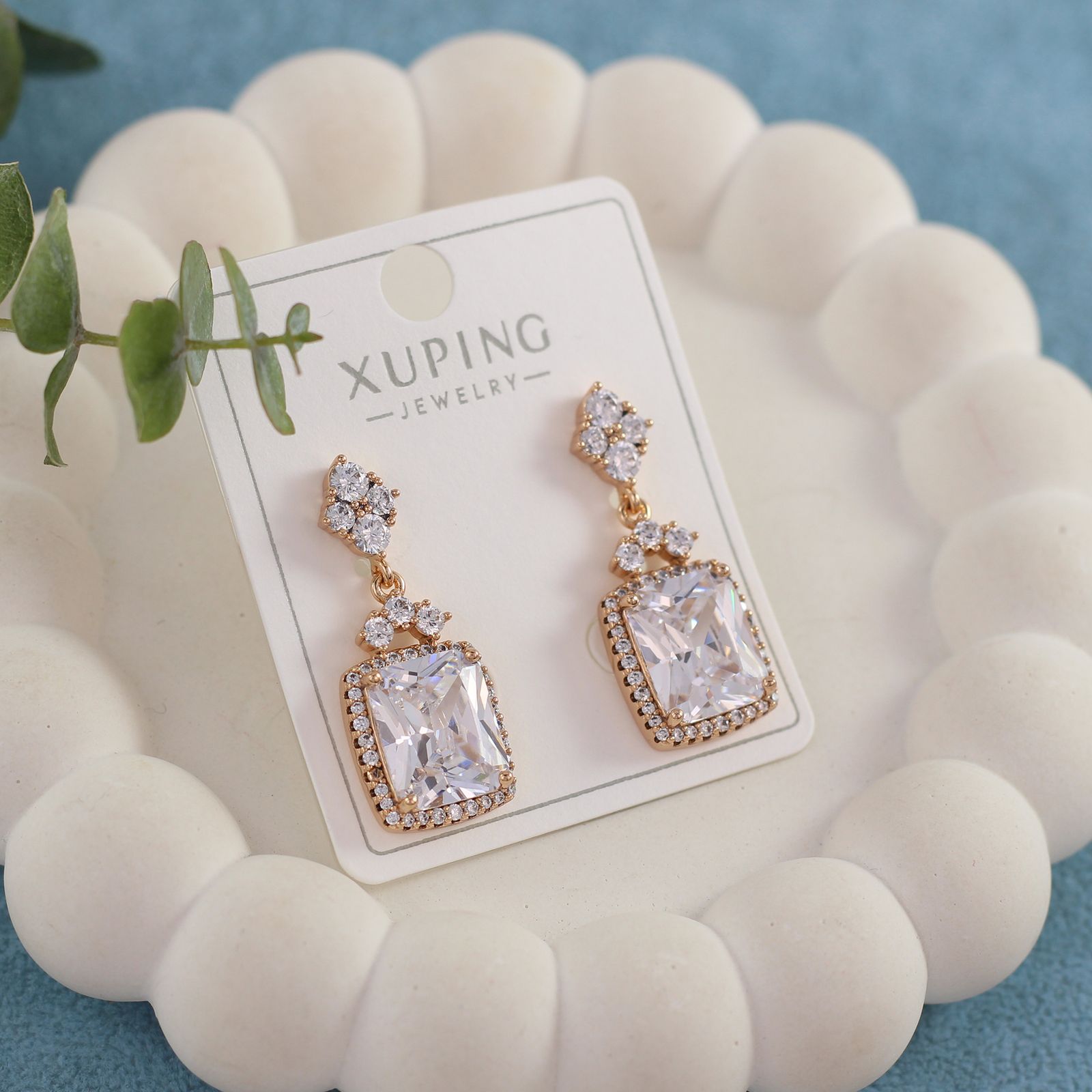 گوشواره زنانه ژوپینگ مدل جواهری کد AAC1050 -  - 3