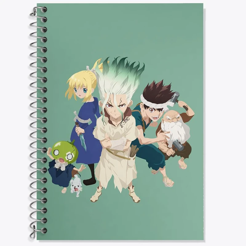 دفتر لغت 50 برگ خندالو مدل انیمه دکتر استون Dr. Stone کد 27506