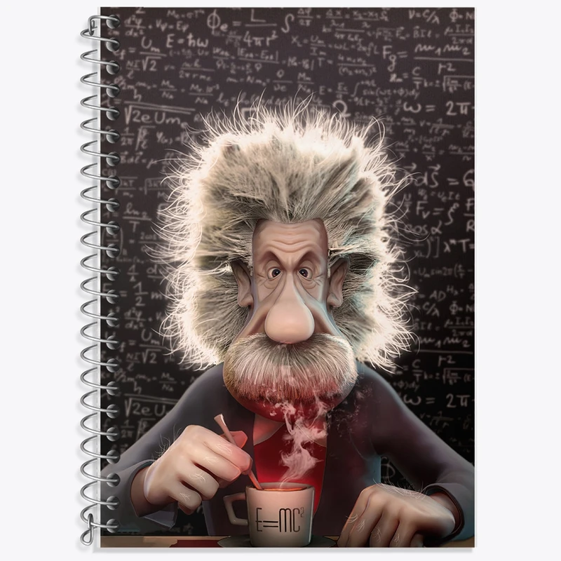 دفتر زبان 50 برگ خندالو مدل دو خط طرح آلبرت اینشتین کد F1294