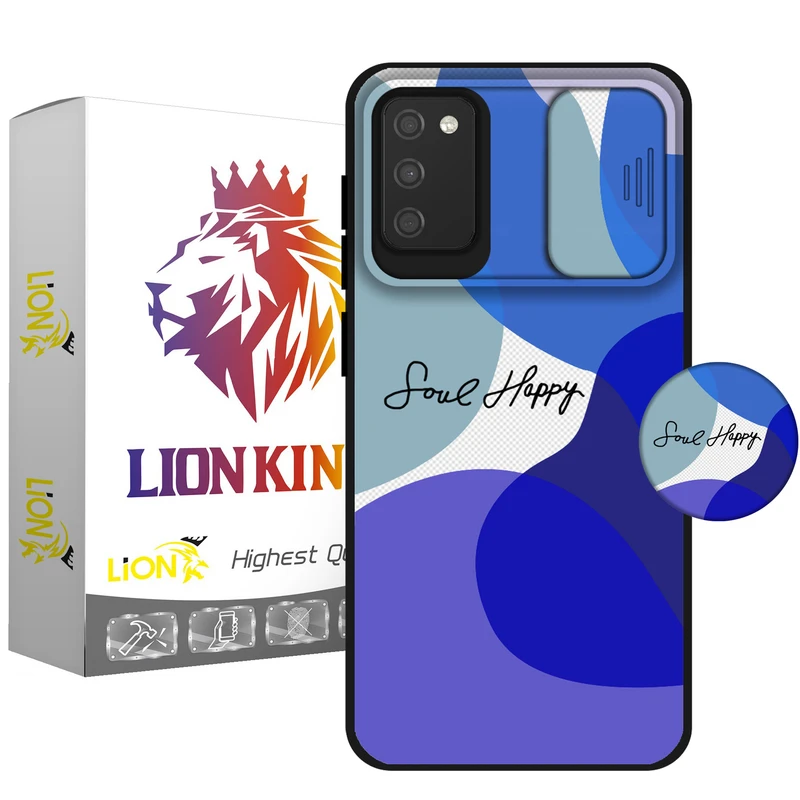   کاور لاین کینگ مدل loveHappy J2 مناسب برای گوشی موبایل سامسونگ Galaxy A03s به همراه پایه نگهدارنده