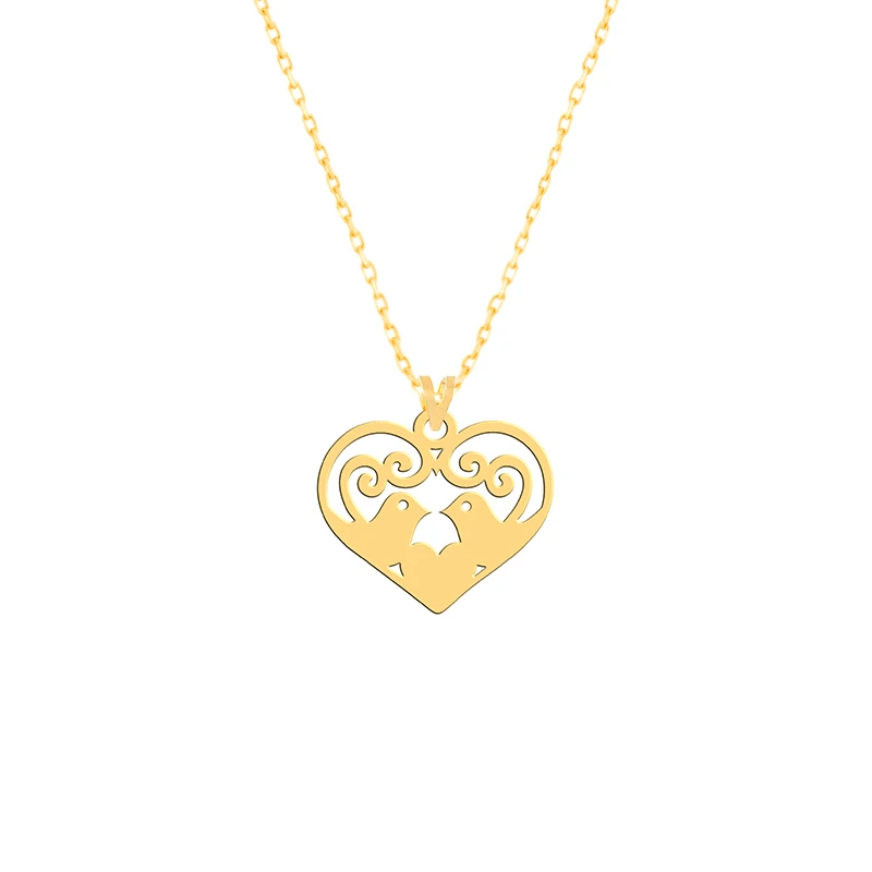 گردنبند طلا 18 عیار زنانه فرشته طرح قلب کد WNLZ-000349