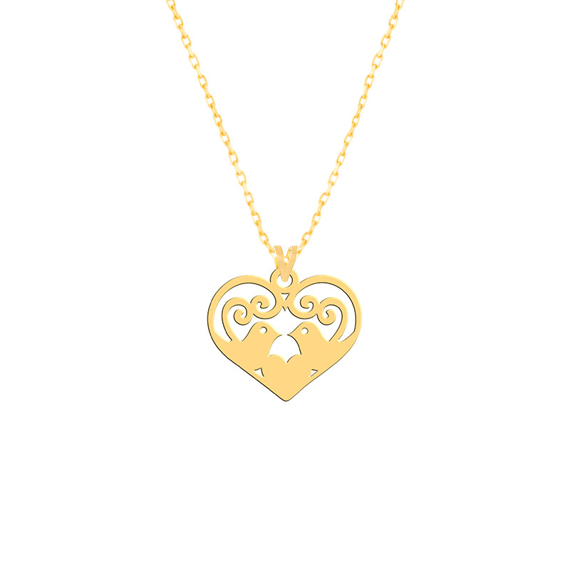 گردنبند طلا 18 عیار زنانه فرشته طرح قلب کد WNLZ-000349