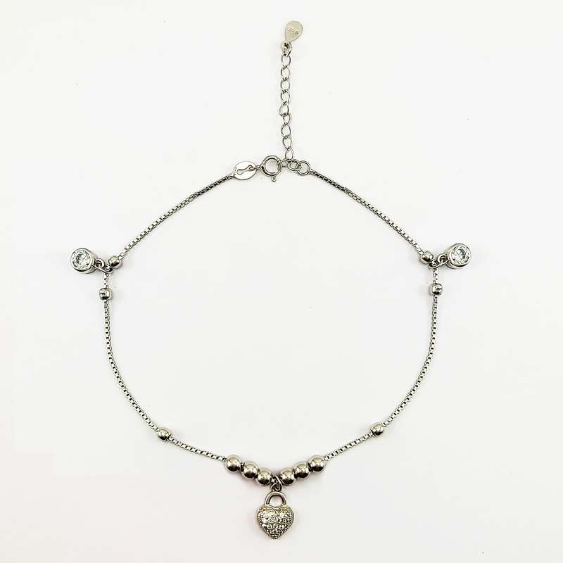 پابند نقره زنانه مدل قلب کد NG1488