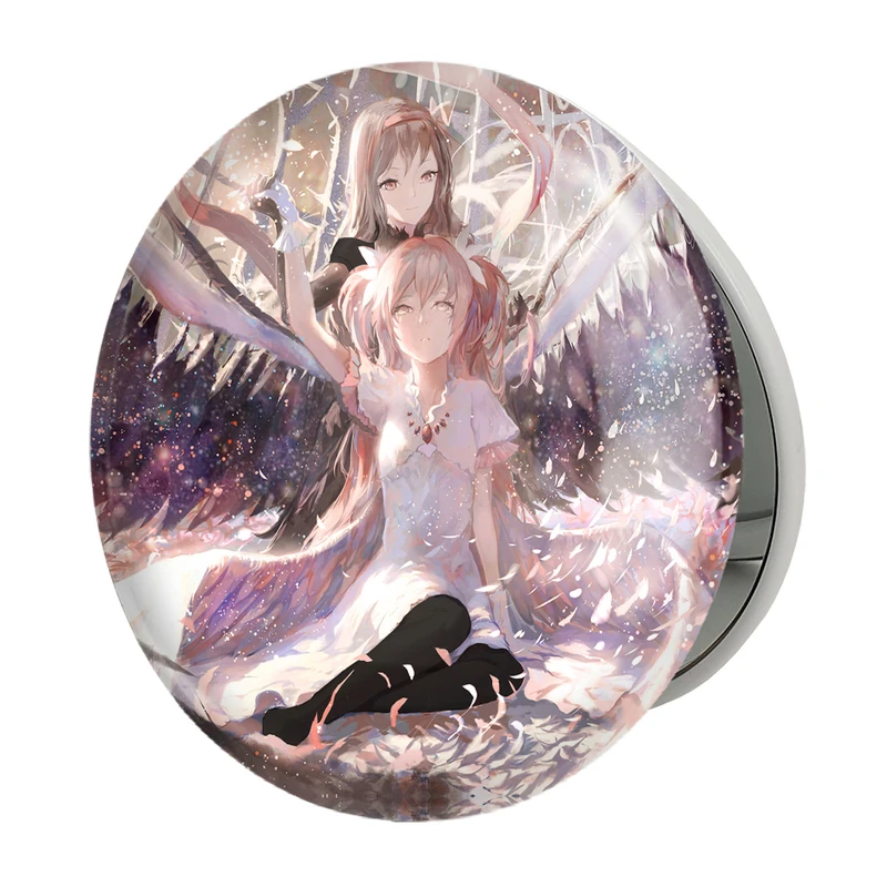 آینه جیبی خندالو طرح مدوکاو همرا انیمه مادوکا مجیکا Madoka Magica مدل تاشو کد 18353 