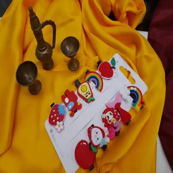 گیره مو دخترانه مدل میوه کد 1018 مجموعه 10 عددی