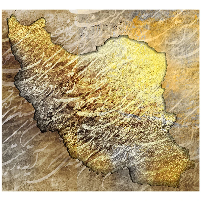 پوستر دیواری طرح نقشه ایران کد p332