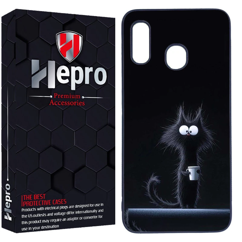 کاور هپرو طرح گربه سیاه کد Dimo-808 مناسب برای گوشی موبایل سامسونگ Galaxy A20/A30