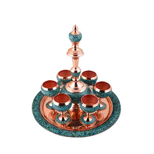 سرویس شربت خوری 8 پارچه فیروزه کوبی کد 65487
