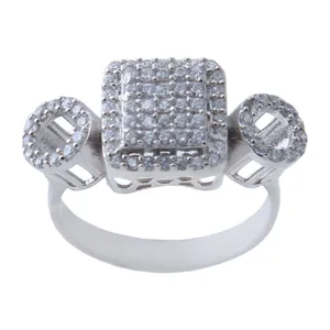 انگشتر نقره زنانه بازرگانی میلادی کد AWR_604