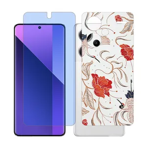 Glass Together model anti blue Screen Protector Suitable for Xiaomi Redmi Note 13 Pro Plus Mobile Phone with Back cover sticker