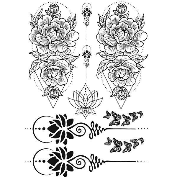 تتوی موقت کد 011 طرح گل