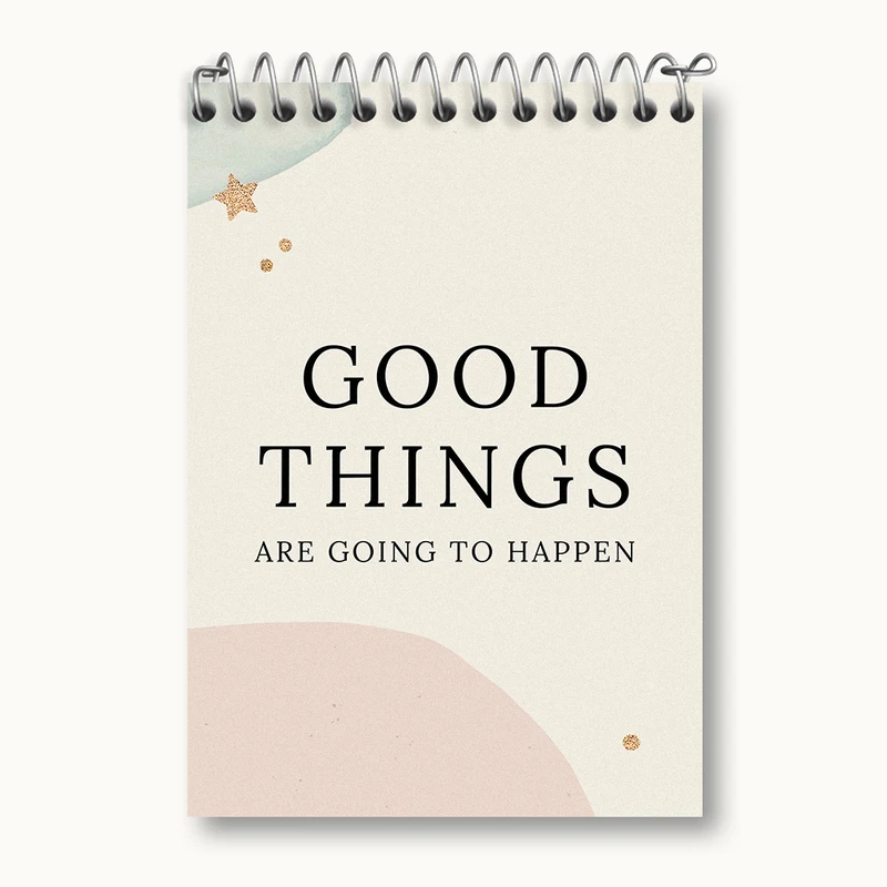دفتر یادداشت 50 برگ خندالو طرح Good Things Are Going To Happen کد N2302