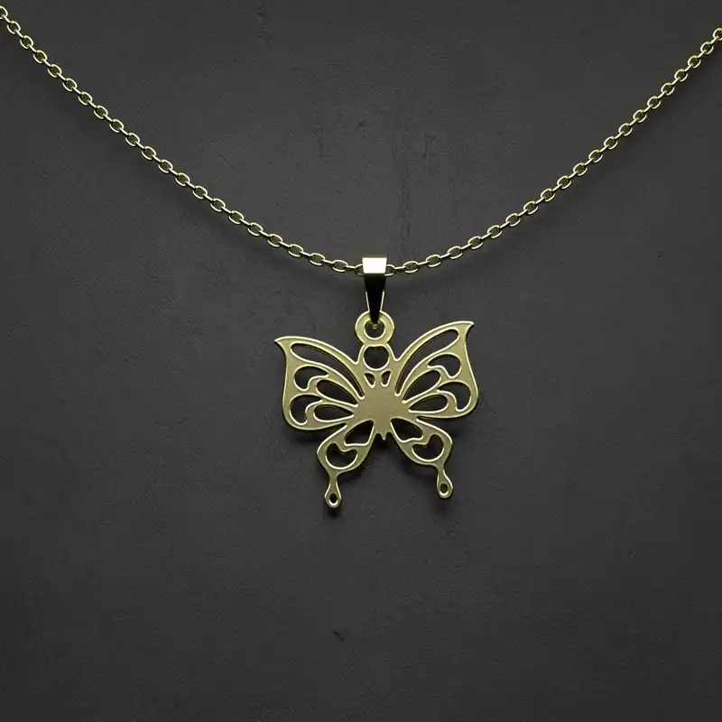 گردنبند طلا 18 عیار زنانه مدوپد مدل پروانه کد NN2-1-1059