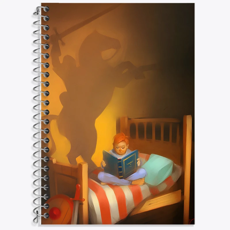 دفتر نت موسیقی 50 برگ خندالو طرح پسر کتابخوان کد F7669