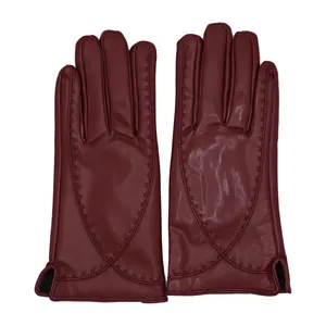 دستکش زنانه مدل CHA-KHAT رنگ عنابی