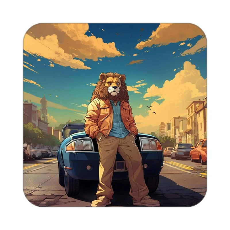 زیر لیوانی کاکتی طرح شیر مدل mp24270