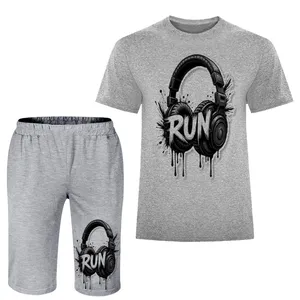 ست تی شرت و شلوارک مردانه مدل هدفون A126