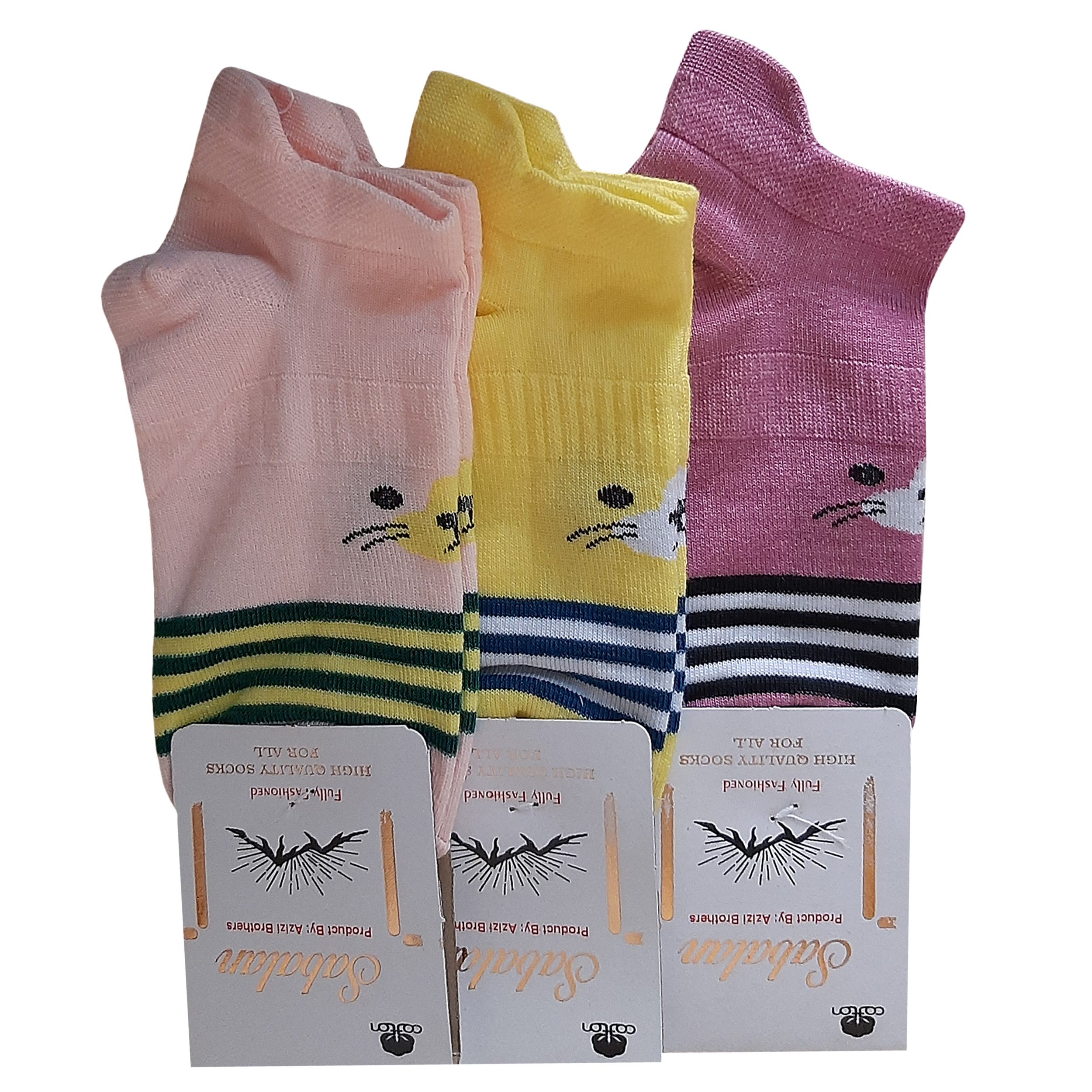 جوراب دخترانه مدل خرگوش کد 249 مجموعه 3 عددی