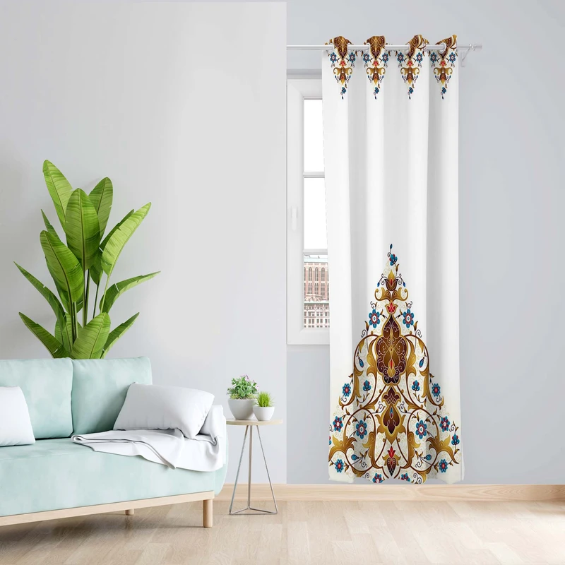 پرده طرح سنتی مدل مخمل پانچی کد 4983 z سایز 140x200 سانتی متر