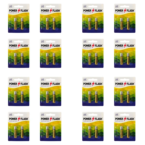 باتری نیم قلمی پاور فلش مدل Heavy Duty بسته 32 عددی