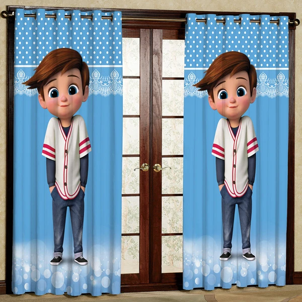 پرده مدل پسر چاپی هازان پانچی کد 394 سایز 200x140 سانتی متر