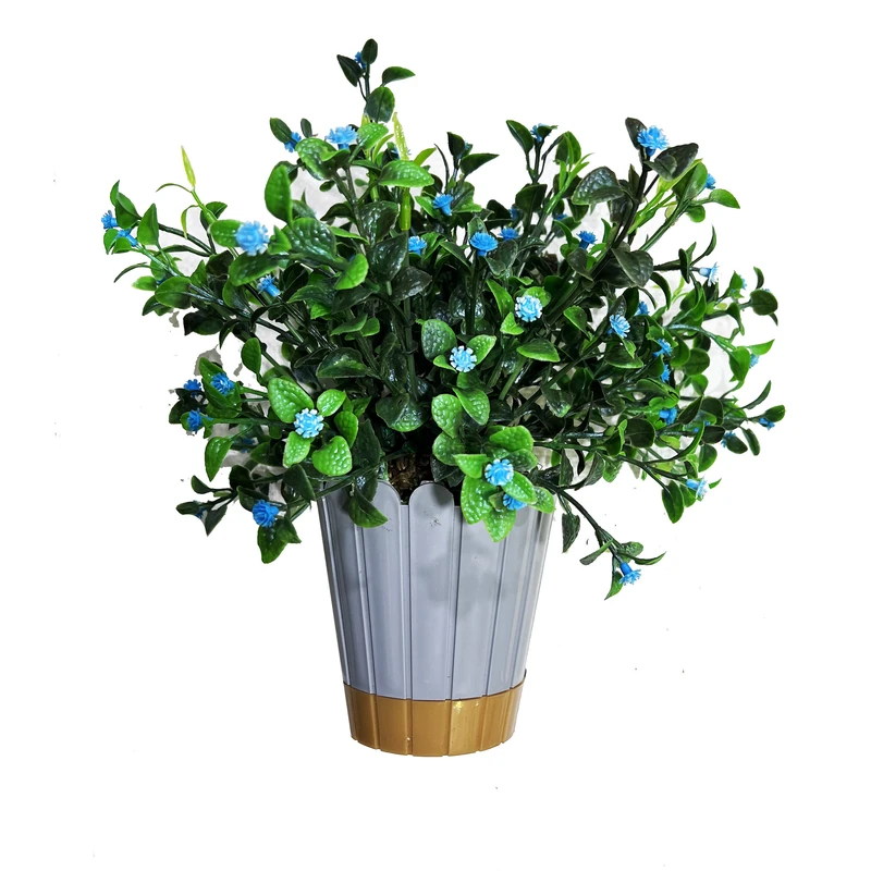 گلدان به همراه گل مصنوعی مدل قاصدک دالبری gry