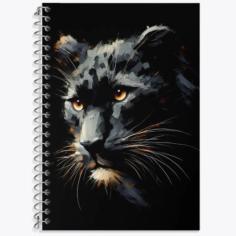 دفتر زبان 50 برگ خندالو مدل سه خط طرح پلنگ کد F7905