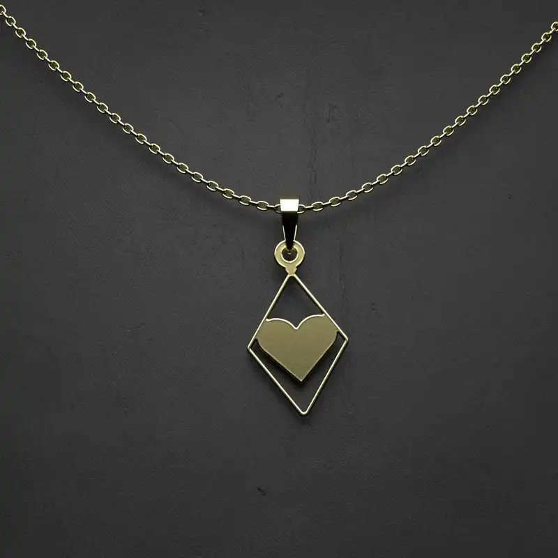 گردنبند طلا 18 عیار زنانه مدوپد مدل قلب کد II1131