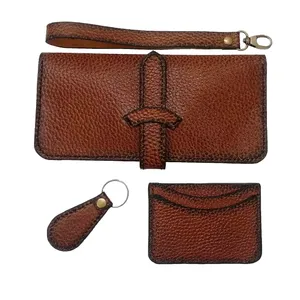 ست کیف پول جاکارتی و جاکلیدی چرمی مدل kh0081/1