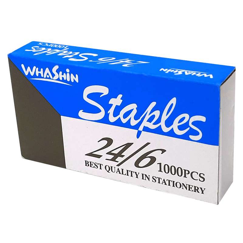 سوزن منگنه استپلس کد 02 سایز 24/6 بسته 1000 عددی