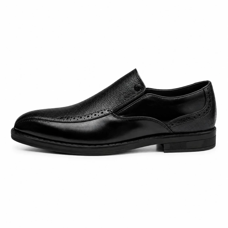 کفش رسمی مردانه چرم طبیعی بدون بند مدل Slip-on Loafer 