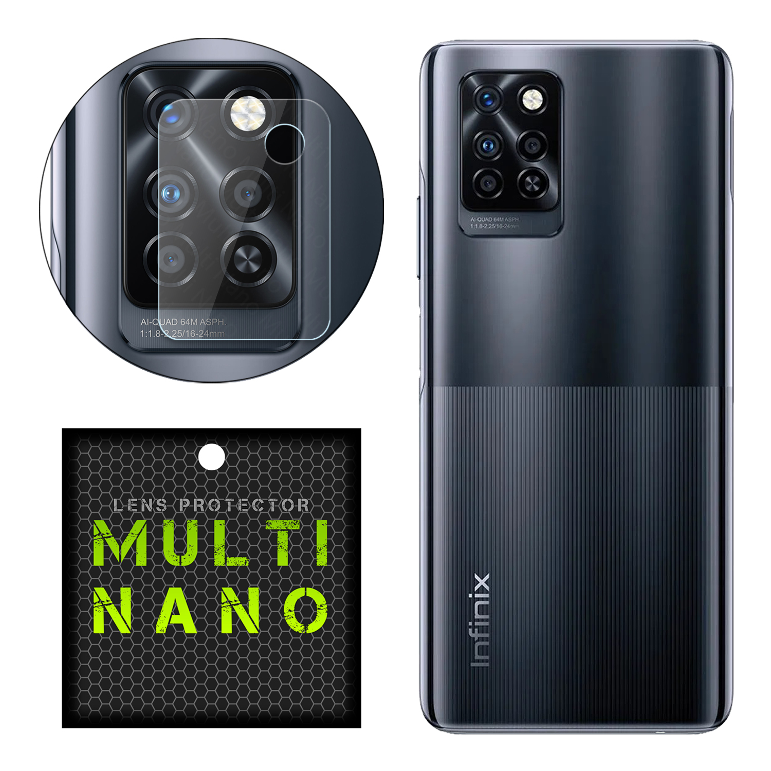 محافظ لنز دوربین مولتی نانو مدل X-L1N مناسب برای گوشی موبایل اینفینیکس Note 10 Pro