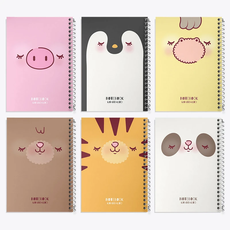 دفتر مشق 50 برگ خندالو طرح حیوانات بامزه کد 127 مجموعه 6 عددی