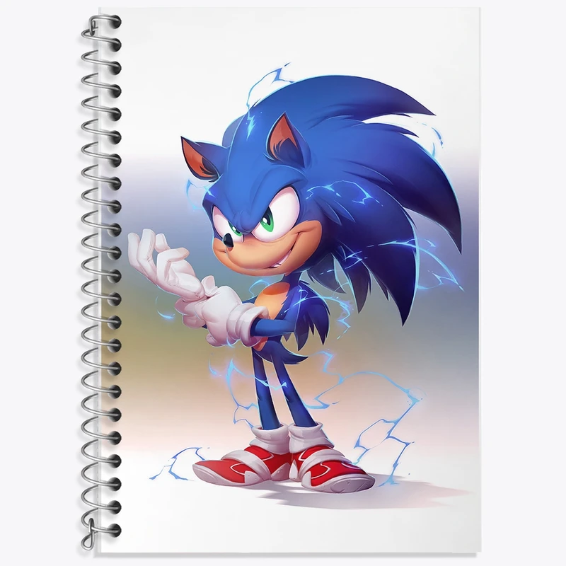 دفتر زبان 50 برگ خندالو مدل دو خط طرح سونیک (Sonic) کد F952