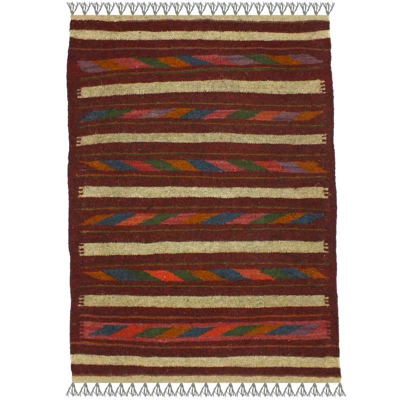 گلیم دستبافت یک متر مدل پادری شیراز کد 1741 زمینه الوان